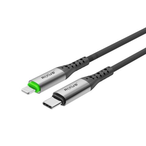 Automatisk frånkoppling USB-C till Lightning kabel - Svart