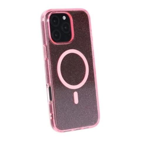 iPhone 16 Pro Max Rvelon Mobilskal TPU med Magsafe + Pink Glitter