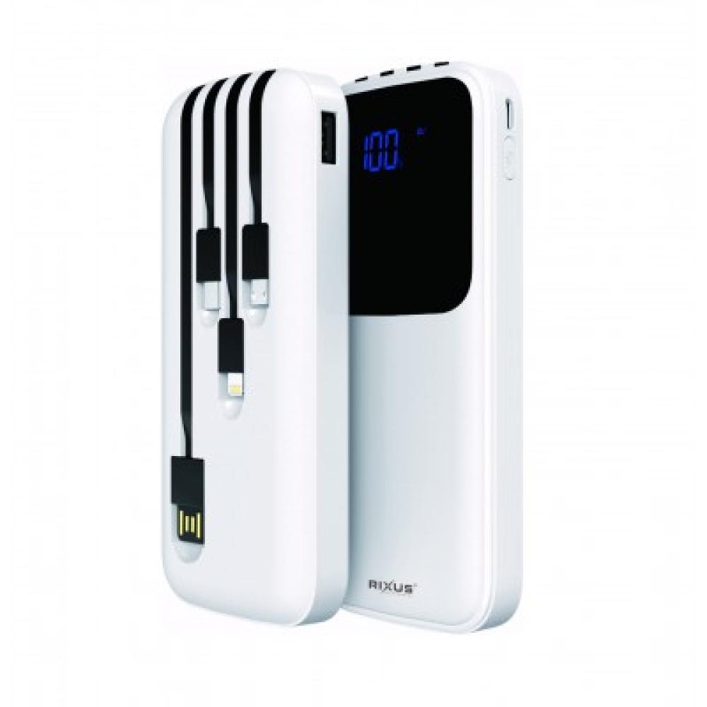 Power Bank 10000 mAh med 4 inbyggda kablar