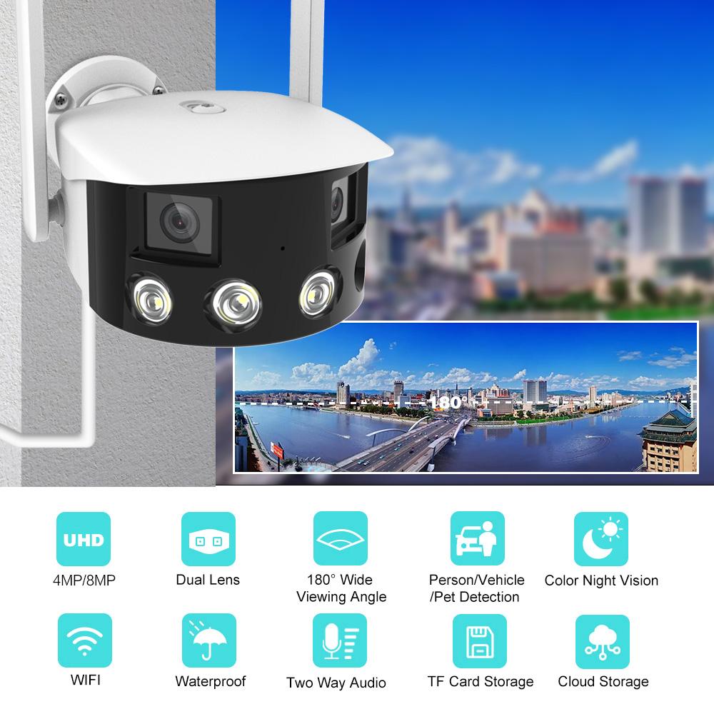 Dual Lens Ultra vidvinkel 180° Wifi IP-kamera
