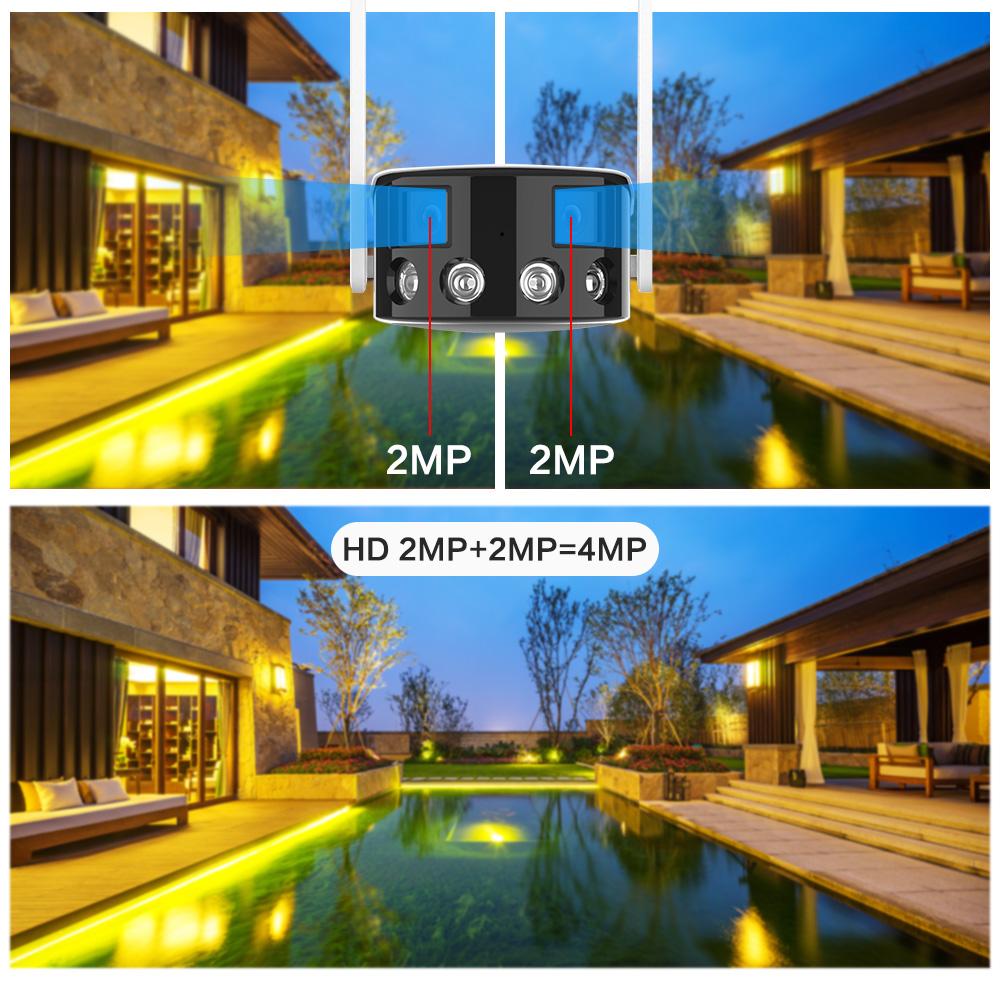 Dual Lens Ultra vidvinkel 180° Wifi IP-kamera